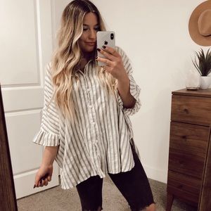 Over size button down blouse